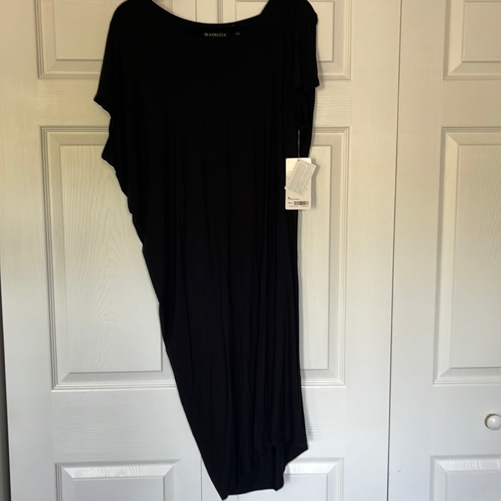 Athleta Short Sleeve Asymmetrical Maxi Dress